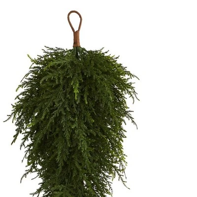 Nearly Natural 2ct 26" Cedar Teardrop Artificial Christmas Swag Green 4 Nearly Natural 2ct 26" Cedar Teardrop Artificial Christmas Swag Green - Image 2