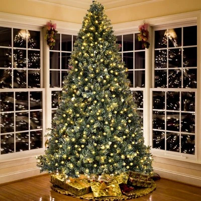 Tangkula 9'LED Lights Pre-lit Artificial Christmas Tree PVC Hinged Branches w/ 700 Warm White Lights 4 Tangkula 9'LED Lights Pre-lit Artificial Christmas Tree PVC Hinged Branches w/ 700 Warm White Lights - Image 2