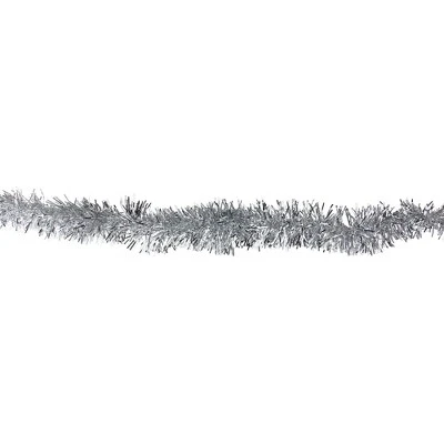 Northlight 50' x 2.25" Unlit Shiny Silver Tinsel Christmas Garland 3 Northlight 50' x 2.25" Unlit Shiny Silver Tinsel Christmas Garland