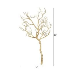 Vickerman 38" Long x 14" Wide Artificial Gold Manzanita Branch