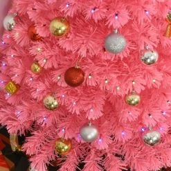 HOMCOM 4ft Fir Artificial Christmas Tree with Realistic Branches, 130 Multi-Color Fiber Optic LED Lights and 130 Tips, Pink 12 HOMCOM 4ft Fir Artificial Christmas Tree with Realistic Branches, 130 Multi-Color Fiber Optic LED Lights and 130 Tips, Pink -Outlet Xmas Decor Tree Store GUEST 5f6290d9 7351 4bbd 8d3b abf83cf8546f