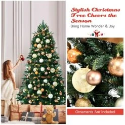 Costway 7.5FT Pre-Lit Artificial Christmas Tree 1242 Tips w/100 Ornaments and 250 Lights -Outlet Xmas Decor Tree Store GUEST 5f78a6aa 1b67 4327 b302 13e97e122541