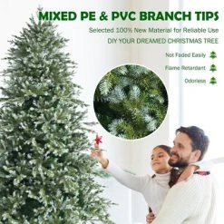 Costway 8ft Hinged Artificial Christmas Spruce Tree w/ 1658 Mixed PE & PVC Tips -Outlet Xmas Decor Tree Store GUEST 5f7a6ea5 5701 4c60 b629 b7200bb4b345