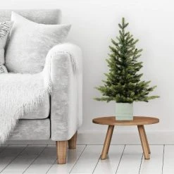 Haute Decor Haute Décor 30" Battery Operated Pre-Lit LED Fraser Fir Artificial Christmas Tree in Wood Pot White Lights -Outlet Xmas Decor Tree Store GUEST 5fb201b7 0a5d 4227 a5a7 488025ead609 1