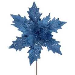 Northlight 24" Glittered Blue Poinsettia Christmas Stem Spray -Outlet Xmas Decor Tree Store GUEST 6075155a d1f3 41ba a982 225468548830