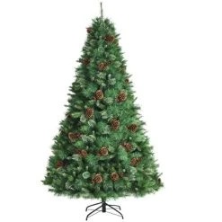 Costway 6ft 7ft8ft Unlit Hinged PVC Artificial Christmas Pine Tree with Red Berries -Outlet Xmas Decor Tree Store GUEST 6087bd74 197a 4002 846f dae0a6615bb1