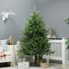 HOMCOM 6ft Artificial Christmas Tree Holiday Decoration with Auto Open, Steel Base, Wide Shape, Green -Outlet Xmas Decor Tree Store GUEST 60cb83ca 9735 4eaf 9558 d10630193ce9