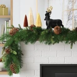 6' Mixed Greenery with Pinecones Artificial Christmas Garland Green - Wondershop™