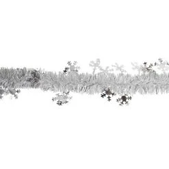 Northlight 50' x 2" White and Silver Christmas Tinsel Garland with Snowflakes - Unlit -Outlet Xmas Decor Tree Store GUEST 614ad8fb 3d4a 44c2 b08c f6103b417724