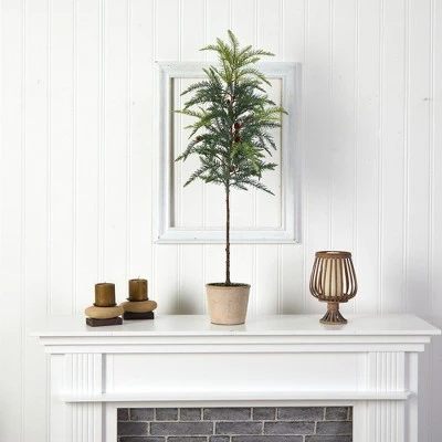 Nearly Natural 3.5-ft Winniepeg Artificial Pine Christmas Tree in Decorative Planter 5 Nearly Natural 3.5-ft Winniepeg Artificial Pine Christmas Tree in Decorative Planter - Image 3