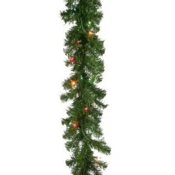 National Tree Company Pre-Lit Artificial Christmas Garland, Green, Kincaid Spruce, Multicolor Lights, Plug In, Christmas Collection, 9 Feet -Outlet Xmas Decor Tree Store GUEST 62312fa0 2adb 4749 98d8 35730a81347c