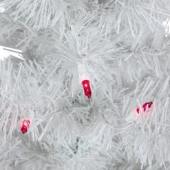 Northlight 3' Prelit Artificial Christmas Tree White Iridescent Pine Slim - Pink Lights -Outlet Xmas Decor Tree Store GUEST 623c1e40 402c 431d 8b53 a26f7c748298