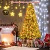 Costway 8ft Pre-lit Hinged Christmas Tree with Remote Control & 9 Lighting Modes
