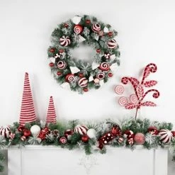 Northlight 6' Flocked Pine Artificial Christmas Garland with Candy Ornaments and Pinecones -Outlet Xmas Decor Tree Store GUEST 62823786 5876 4327 9473 1ce61218685d