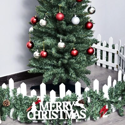 HOMCOM 82.75" Slim Noble Fir Unlit Artificial Christmas Tree with Realistic Branches and 499 Tips 8 HOMCOM 82.75" Slim Noble Fir Unlit Artificial Christmas Tree with Realistic Branches and 499 Tips - Image 6