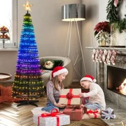Tangkula 6FT Pop-up Pre-lit Christmas Tree Collapsible Artificial Xmas Tree w/282 RGB Multi-color Lights Tree Top Star, Metal Base 13 Tangkula 6FT Pop-up Pre-lit Christmas Tree Collapsible Artificial Xmas Tree w/282 RGB Multi-color Lights Tree Top Star, Metal Base -Outlet Xmas Decor Tree Store GUEST 6292047e 52af 47d3 a0ba 0bb8424c0c53