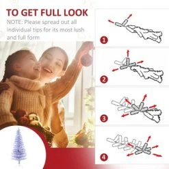 HOMCOM Pre-Lit Douglas Fir Artificial Christmas Tree with 230 Tips, 26 Fiber Optic Lights, White/Blue 15 HOMCOM Pre-Lit Douglas Fir Artificial Christmas Tree with 230 Tips, 26 Fiber Optic Lights, White/Blue -Outlet Xmas Decor Tree Store GUEST 62d9ab22 6798 4212 acb9 bd61ea73686a