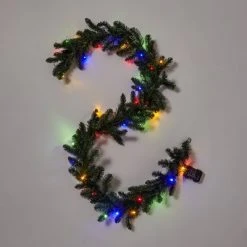 9' Battery Operated Pre-Lit Artificial Pine Christmas Garland Green with Dual Color LED Lights - Wondershop™ -Outlet Xmas Decor Tree Store GUEST 62defcd7 8eec 424f 9afc d8cb4dcfcda9