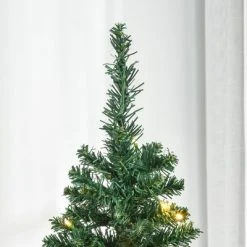 HOMCOM 5' Tall Pre-Lit Slim Noble Fir Artificial Christmas Tree with Realistic Branches, 110 Warm White LED Lights and 294 Tips, Green -Outlet Xmas Decor Tree Store GUEST 6386139f 5a40 4d62 adfe afdfcbd924a9