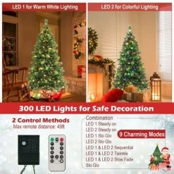 Costway 6FT/7FT/8FT Pre-Lit Artificial Christmas Tree 9 Lighting Modes with 300/400/500 LED Lights & Timer 21 Costway 6FT/7FT/8FT Pre-Lit Artificial Christmas Tree 9 Lighting Modes with 300/400/500 LED Lights & Timer -Outlet Xmas Decor Tree Store GUEST 639ad3ec 0811 4efc 9e72 3b15671eb200