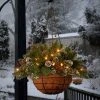 National Tree Company Pre-Lit Artificial Christmas Hanging Basket, Mountain Spruce, With Frosted Pine Cones, Berry Clusters, White Lights,20 Inches -Outlet Xmas Decor Tree Store GUEST 639e0f68 b456 4909 84d1 dfd1f51124fc