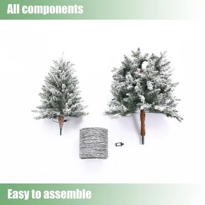 LuxenHome 5.6Ft Pre-Lit LED Artificial Slim Fir Christmas Tree with Pot 7 LuxenHome 5.6Ft Pre-Lit LED Artificial Slim Fir Christmas Tree with Pot - Image 5