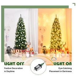 Tangkula Pre-lit Hinged Artificial Pencil Fir Christmas Tree with UL-listed Lights 17 Tangkula Pre-lit Hinged Artificial Pencil Fir Christmas Tree with UL-listed Lights -Outlet Xmas Decor Tree Store GUEST 6567c928 67d1 4bc7 ade4 dd63a999a08c