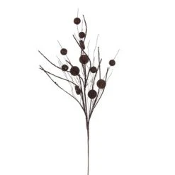 Vickerman 33" Ball and Coin Glitter Twig Spray -Outlet Xmas Decor Tree Store GUEST 656fc5eb a794 4471 80ba caadf288923f