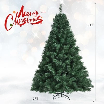 Costway 5Ft/6Ft/7Ft PVC Hinged Artificial Christmas Tree 410/648/968 Tips Holiday Decor with Metal Stand 5 Costway 5Ft/6Ft/7Ft PVC Hinged Artificial Christmas Tree 410/648/968 Tips Holiday Decor with Metal Stand - Image 3