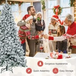 Costway 9ft Snow Flocked Hinged Artificial Christmas Tree Unlit Metal 13 Costway 9ft Snow Flocked Hinged Artificial Christmas Tree Unlit Metal -Outlet Xmas Decor Tree Store GUEST 66487d28 cbc6 4d47 bf61 c7daa94601a4