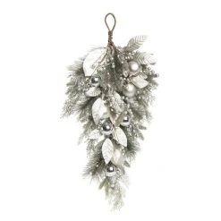 Transpac Artificial 29 in. SILVER Christmas Artificial T-Drop