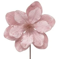 Northlight 23" Glittered Pink Magnolia Christmas Stem Spray -Outlet Xmas Decor Tree Store GUEST 67ed9f1b fd25 4bfe 93bd b41a4ed7f2d3