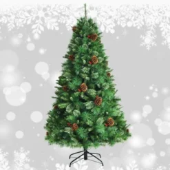Tangkula 6ft Pre-lit Christmas Tree Artificial Christmas Pine Tree w/ 350 LED Lights & 814 Branch Tips -Outlet Xmas Decor Tree Store GUEST 6883ff6d fd48 4112 af04 5de18a04f1ac