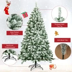 Tangkula Artificial Hinged Christmas Pines Tree Snow Flocked Decoration Tree 17 Tangkula Artificial Hinged Christmas Pines Tree Snow Flocked Decoration Tree -Outlet Xmas Decor Tree Store GUEST 689e7a4f 90d3 4254 914c 7ce5003c4c1f