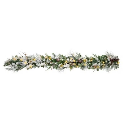 Haute Decor 6ft Pre-Lit LED Snowfall Creek Flocked Artificial Garland - Haute Décor 4 Haute Decor 6ft Pre-Lit LED Snowfall Creek Flocked Artificial Garland - Haute Décor - Image 2