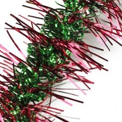 Northlight 50' x 3" Unlit Shiny Red/Green Spiral Center Tinsel Christmas Garland