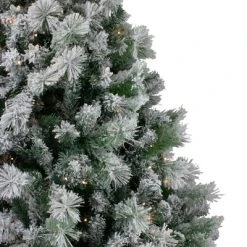 Northlight 6.5' Pre-Lit Flocked Somerset Spruce Artificial Christmas Tree - Clear Lights