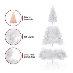 Best Choice Products Pre-Lit Premium Hinged White Artificial Christmas Pine Tree w/ Lights, Stand, PVC Branch Tips 14 Best Choice Products Pre-Lit Premium Hinged White Artificial Christmas Pine Tree w/ Lights, Stand, PVC Branch Tips -Outlet Xmas Decor Tree Store GUEST 69a2cf35 a71c 44a9 9f7b 4cc37e260f9c