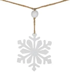 Northlight 4.75" Snowflake and Frosted Pine Christmas Garland with Wooden Beads - Unlit -Outlet Xmas Decor Tree Store GUEST 69c57d87 13f6 4ceb be39 f361cbbb1107