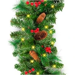 Best Choice Products 9ft Pre-Lit Pre-Decorated Garland w/ PVC Branch Tips, 50 Lights, Pine Cones, Berries 16 Best Choice Products 9ft Pre-Lit Pre-Decorated Garland w/ PVC Branch Tips, 50 Lights, Pine Cones, Berries -Outlet Xmas Decor Tree Store GUEST 6a048136 4fb1 4673 8393 b1385ff4fae2