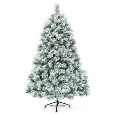 Costway 6ft or 7ft Premium Hinged Artificial Christmas Tree Snowy Pine Needles 3 Costway 6ft or 7ft Premium Hinged Artificial Christmas Tree Snowy Pine Needles