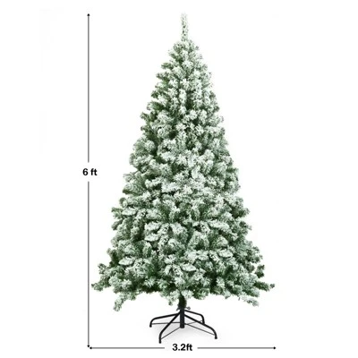 Tangkula Artificial Hinged Christmas Pines Tree Snow Flocked Decoration Tree 7 Tangkula Artificial Hinged Christmas Pines Tree Snow Flocked Decoration Tree - Image 5