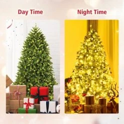 Tangkula 5'Artificial Green PVC Christmas Fir Tree w/ Metal Stand and 450 LED Lights -Outlet Xmas Decor Tree Store GUEST 6a84e049 23e5 4a90 a0b2 9847b4208b1b