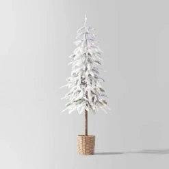 Pre-lit LED Dewdrop Downswept Flocked Balsam Fir with Basket Artificial Christmas Tree Warm White Lights - Wondershop™ -Outlet Xmas Decor Tree Store GUEST 6b0adc2c 5b20 4b05 b3eb 257e2d1c67a9