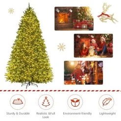 Tangkula 7.5'Artificial Green PVC Christmas Fir Tree Outdoor w/ Metal Stand and 700 LED Lights 17 Tangkula 7.5'Artificial Green PVC Christmas Fir Tree Outdoor w/ Metal Stand and 700 LED Lights -Outlet Xmas Decor Tree Store GUEST 6b2acda6 a3c9 4239 ab31 75e9566cbfeb