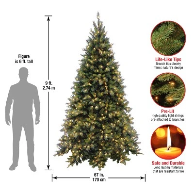 National Tree Company 9 ft Pre-Lit Artificial Medium Christmas Tree, Green, Tiffany Fir, White Lights, Includes Stand 6 National Tree Company 9 ft Pre-Lit Artificial Medium Christmas Tree, Green, Tiffany Fir, White Lights, Includes Stand - Image 4