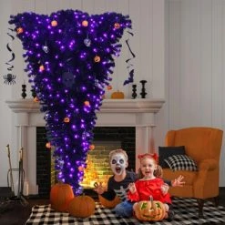 Tangkula Black Upside Down Artificial Christmas Tree Pre-lit Halloween Tree Faux-Pine Christmas Tree w/ Purple LED lights 19 Tangkula Black Upside Down Artificial Christmas Tree Pre-lit Halloween Tree Faux-Pine Christmas Tree w/ Purple LED lights -Outlet Xmas Decor Tree Store GUEST 6be5a3cd bfcd 42fe 8fd4 f45d284a69c1