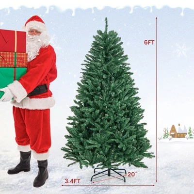 Costway 6ft Hinged Artificial Christmas Tree Unlit Douglas Full Fir Tree w/ 1355 Tips 5 Costway 6ft Hinged Artificial Christmas Tree Unlit Douglas Full Fir Tree w/ 1355 Tips - Image 3
