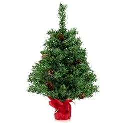 Costway 25" Pre-Lit Artificial Mini Christmas Tree w/ Pine Cones 50 LED Lights & 8 Modes -Outlet Xmas Decor Tree Store GUEST 6d43837d 5e58 4bb7 b71f b8bea1ce40df