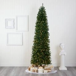 9ft Nearly Natural Pre-Lit LED Slim Mountain Pine Artificial Christmas Tree Clear Lights -Outlet Xmas Decor Tree Store GUEST 6e657c86 7b76 41ea 93fc 53975132c514